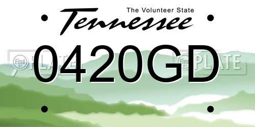 0420GD Tennessee License Plate
