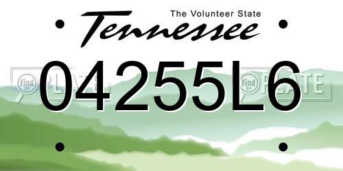 04255L6 Tennessee License Plate
