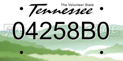 04258B0 Tennessee License Plate