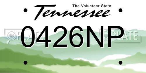 0426NP Tennessee License Plate