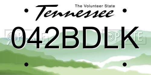 042BDLK Tennessee License Plate