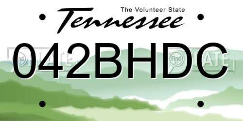 042BHDC Tennessee License Plate