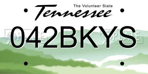 042BKYS Tennessee License Plate