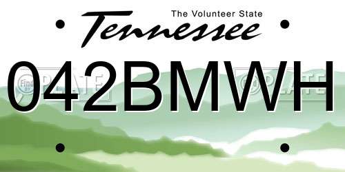 042BMWH Tennessee License Plate