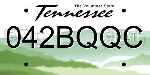 042BQQC Tennessee License Plate