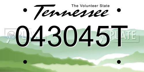 043045T Tennessee License Plate