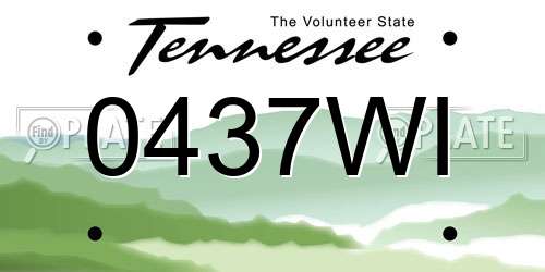 0437WI Tennessee License Plate