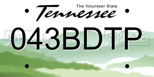 043BDTP Tennessee License Plate