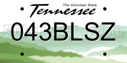 043BLSZ Tennessee License Plate