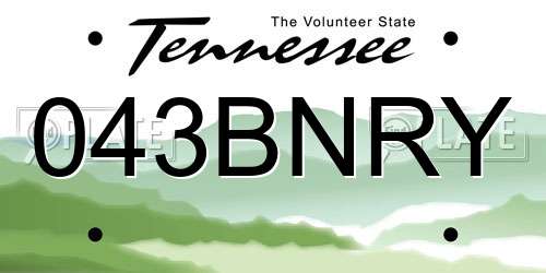 043BNRY Tennessee License Plate