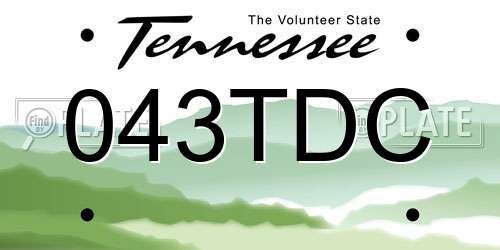 043TDC Tennessee License Plate