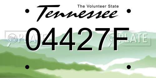 04427F Tennessee License Plate