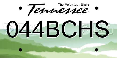 044BCHS Tennessee License Plate