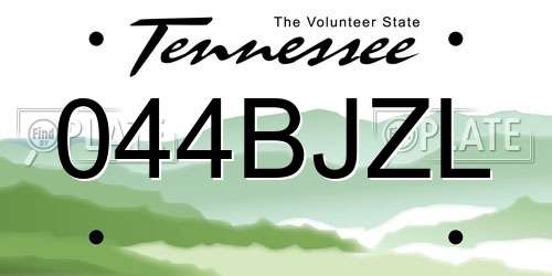 044BJZL Tennessee License Plate