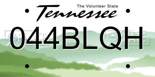 044BLQH Tennessee License Plate