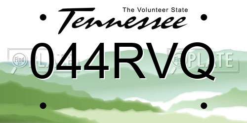 044RVQ Tennessee License Plate