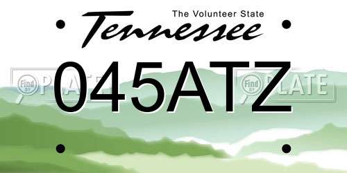 045ATZ Tennessee License Plate