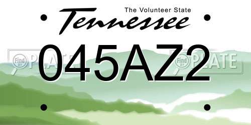 045AZ2 Tennessee License Plate