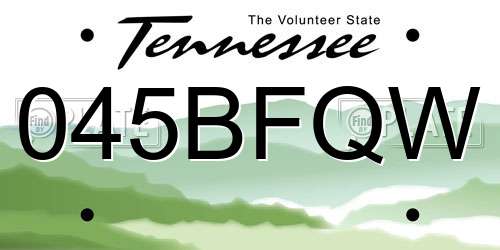 045BFQW Tennessee License Plate
