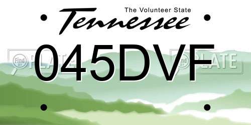 045DVF Tennessee License Plate