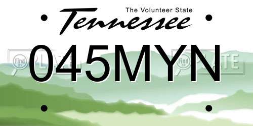045MYN Tennessee License Plate