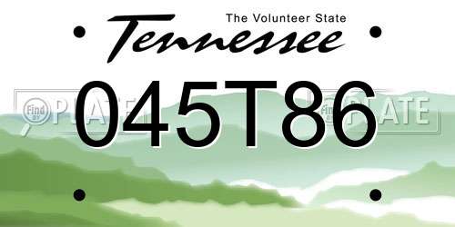 045T86 Tennessee License Plate