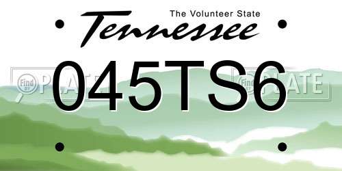 045TS6 Tennessee License Plate