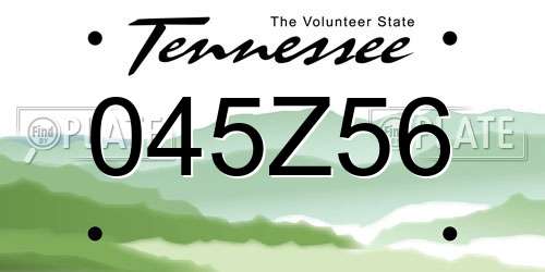 045Z56 Tennessee License Plate
