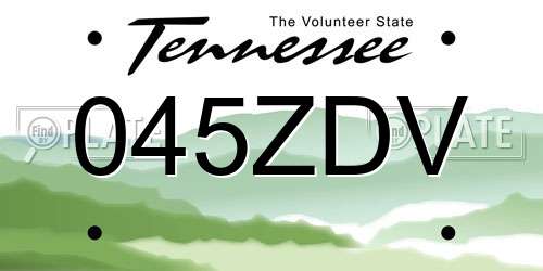045ZDV Tennessee License Plate