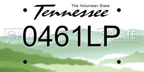 0461LP Tennessee License Plate