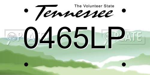 0465LP Tennessee License Plate