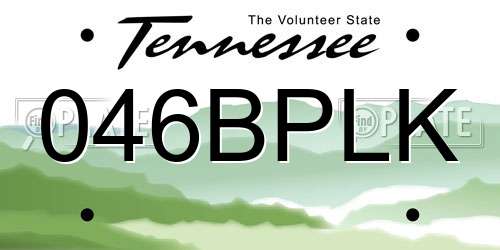 046BPLK Tennessee License Plate