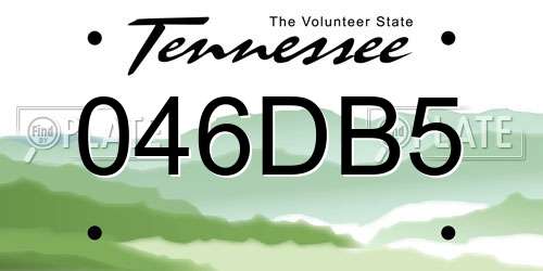 046DB5 Tennessee License Plate