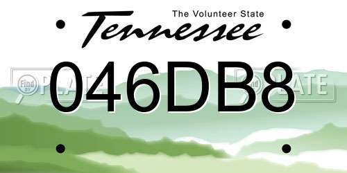 046DB8 Tennessee License Plate