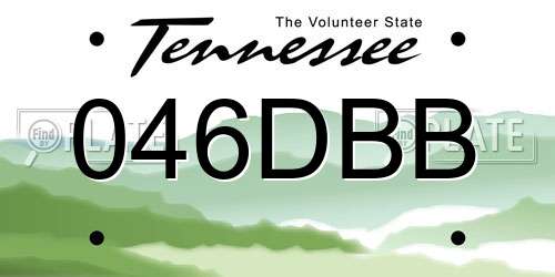 046DBB Tennessee License Plate