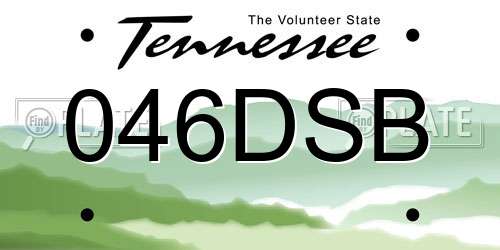 046DSB Tennessee License Plate