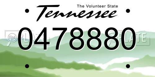 0478880 Tennessee License Plate