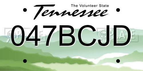 047BCJD Tennessee License Plate