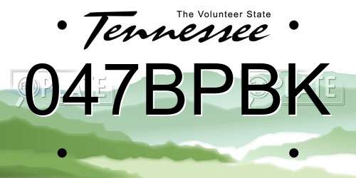 047BPBK Tennessee License Plate