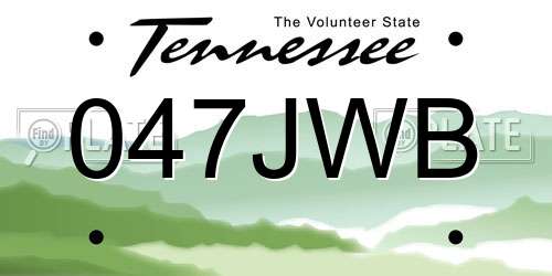 047JWB Tennessee License Plate