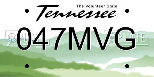 047MVG Tennessee License Plate