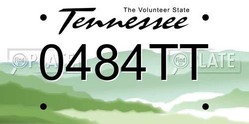 0484TT Tennessee License Plate
