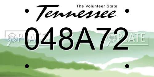 048A72 Tennessee License Plate