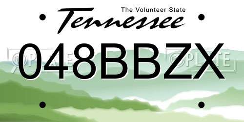 048BBZX Tennessee License Plate