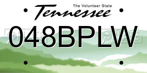 048BPLW Tennessee License Plate