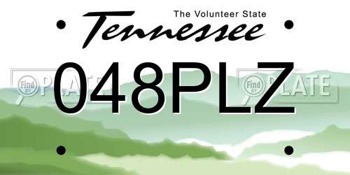 048PLZ Tennessee License Plate