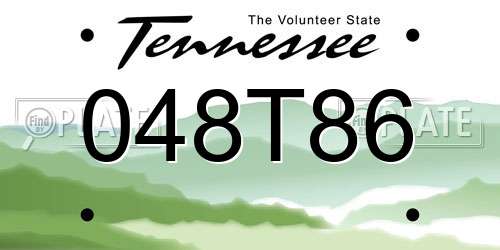 048T86 Tennessee License Plate