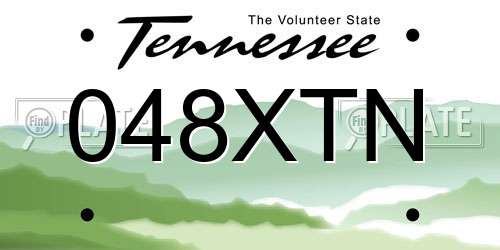 048XTN Tennessee License Plate