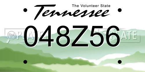 048Z56 Tennessee License Plate