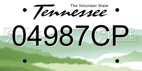 04987CP Tennessee License Plate